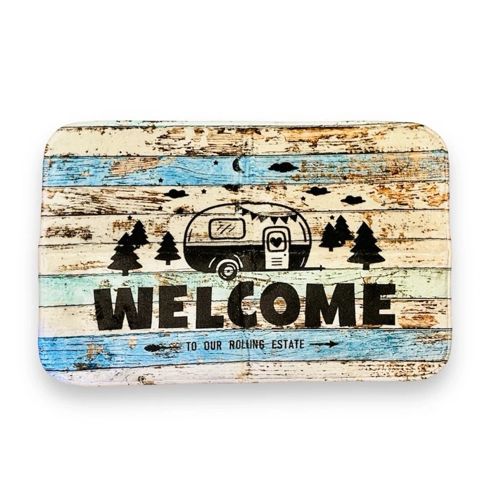 New Rustic Camping Welcome Mat